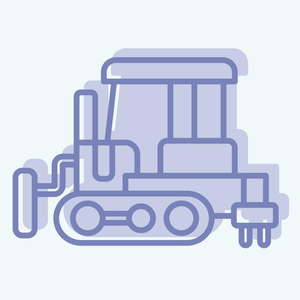 Icon Bulldozer. related to Construction Vehicles symbol. two tone style. simple design editable. simple illustration vector