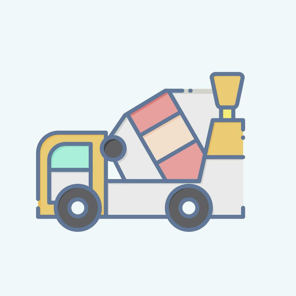 Icon Concrete Mixer. related to Construction Vehicles symbol. doodle style. simple design editable. simple illustration vector