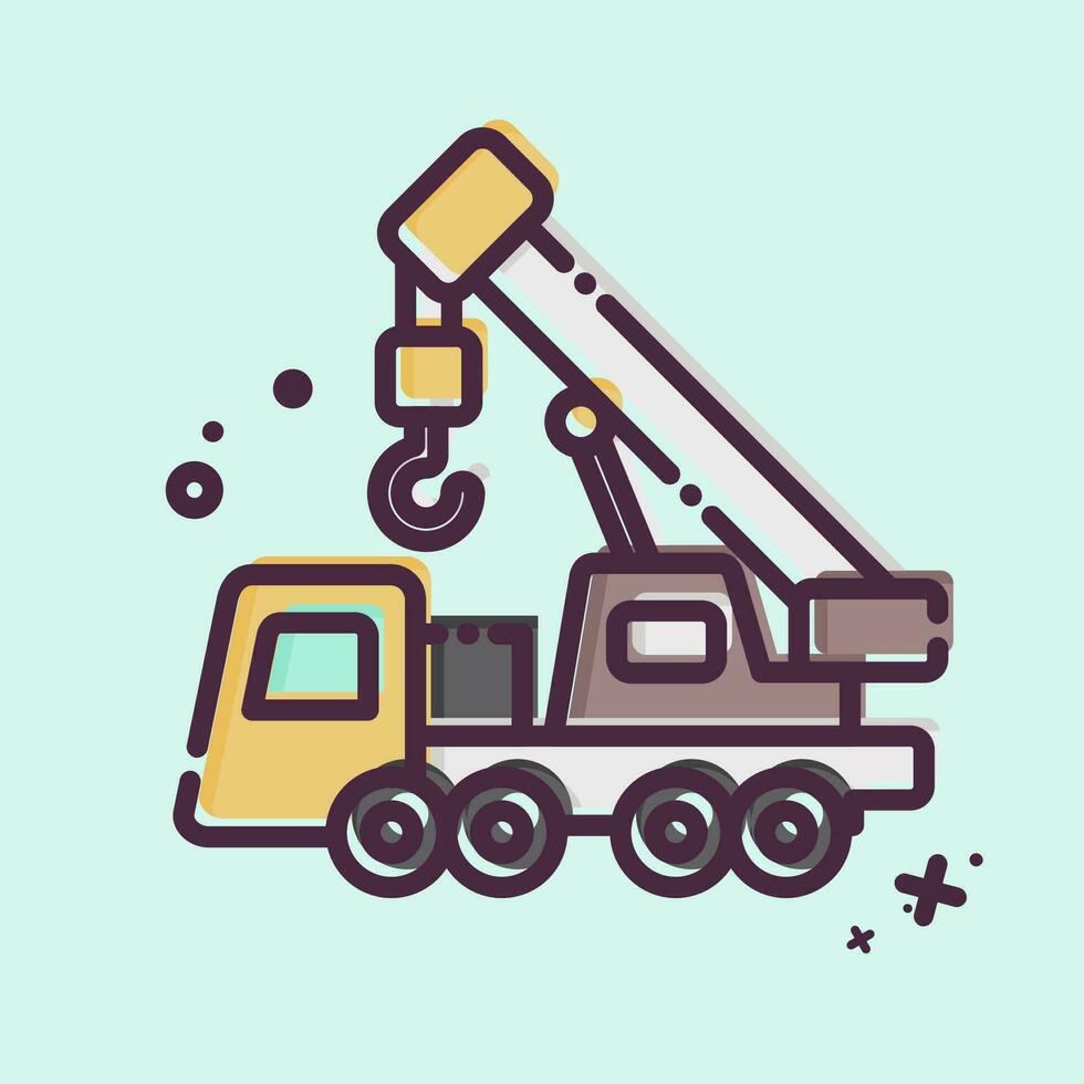 Icon Crane. related to Construction Vehicles symbol. MBE style. simple design editable. simple illustration vector