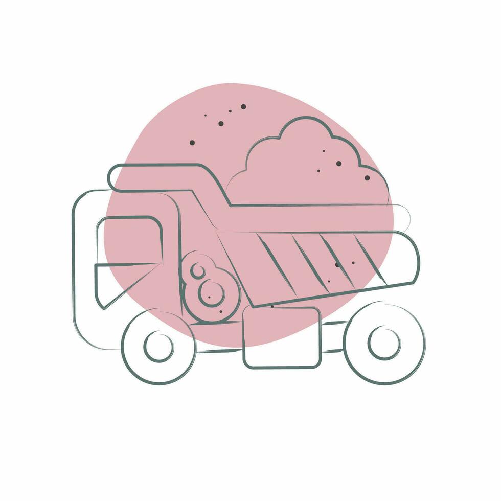 Icon Dump Truck. related to Construction Vehicles symbol. Color Spot Style. simple design editable. simple illustration vector