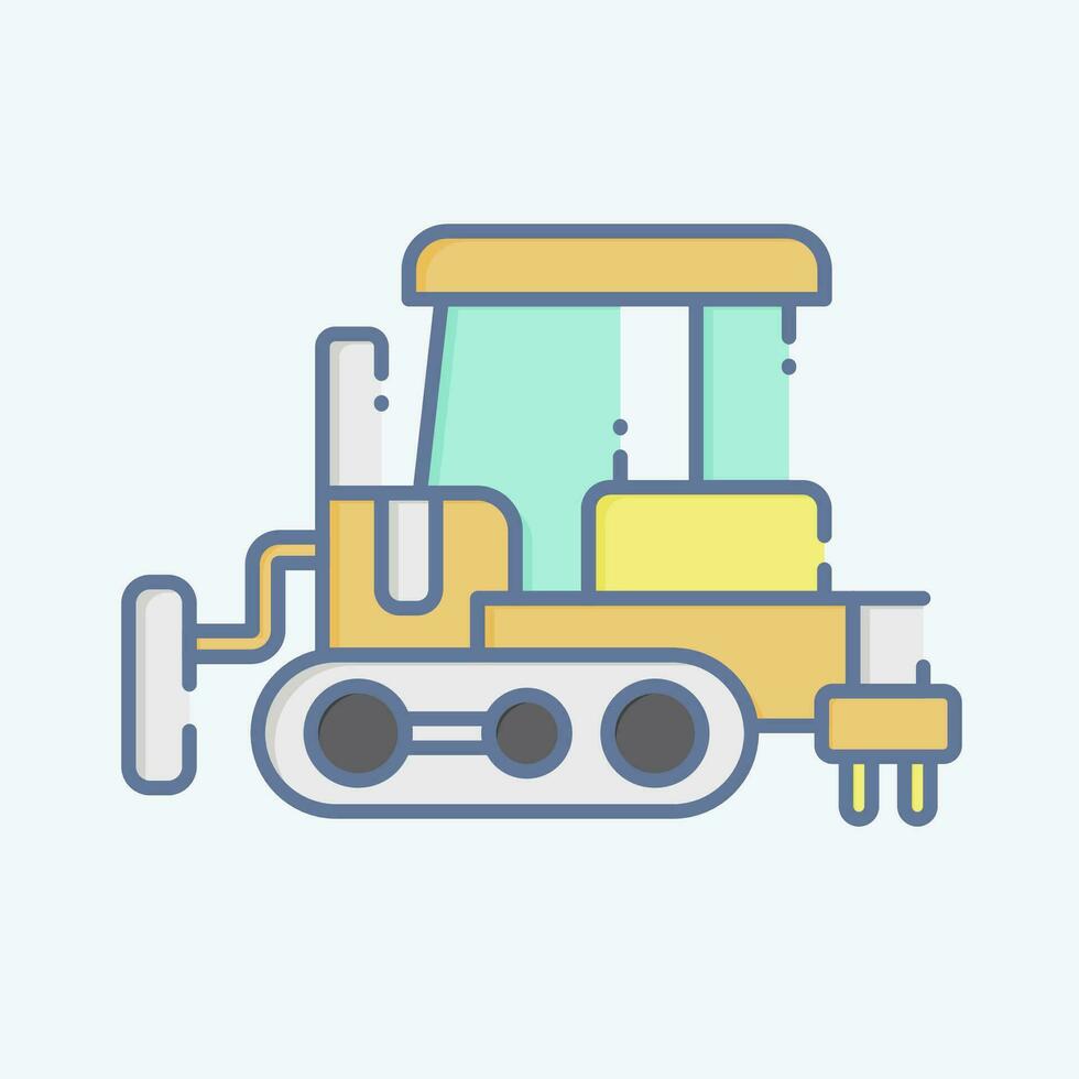 Icon Bulldozer. related to Construction Vehicles symbol. doodle style. simple design editable. simple illustration vector