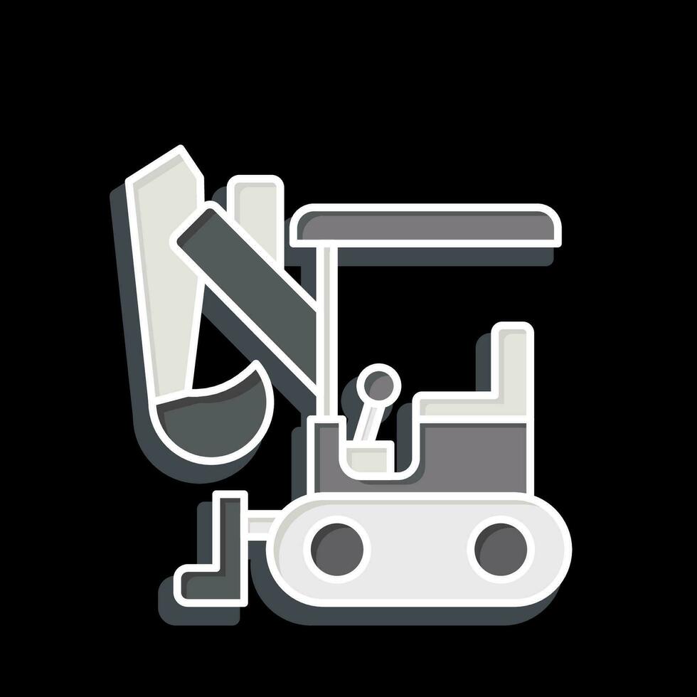 Icon Compact Excavator. related to Construction Vehicles symbol. glossy style. simple design editable. simple illustration vector