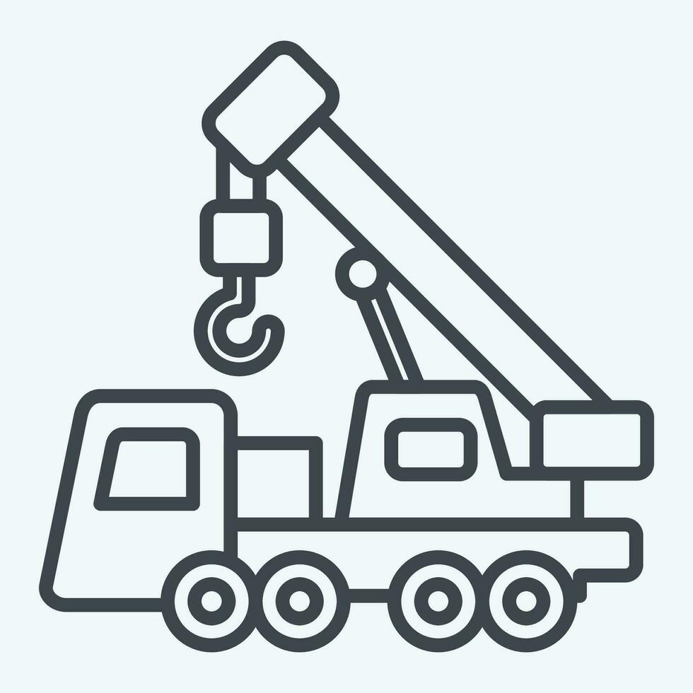 icono grua. relacionado a construcción vehículos símbolo. línea estilo. sencillo diseño editable. sencillo ilustración vector