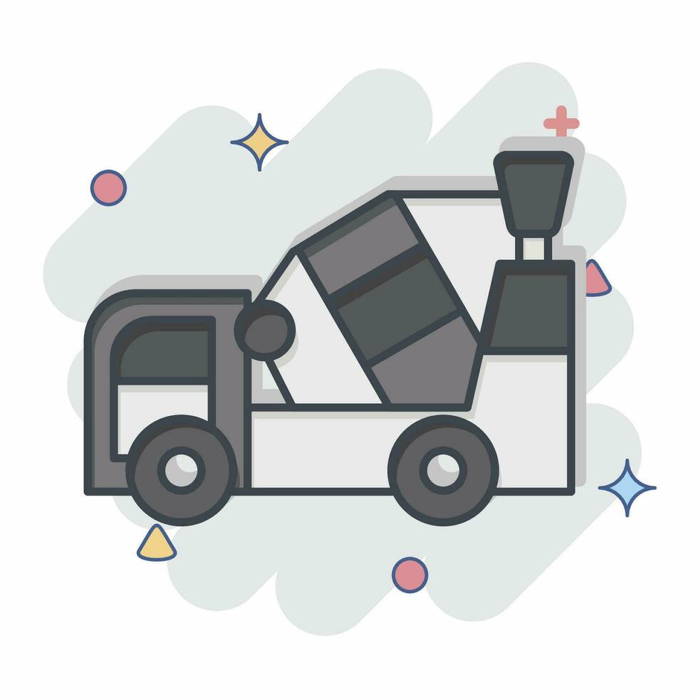 Icon Concrete Mixer. related to Construction Vehicles symbol. comic style. simple design editable. simple illustration vector