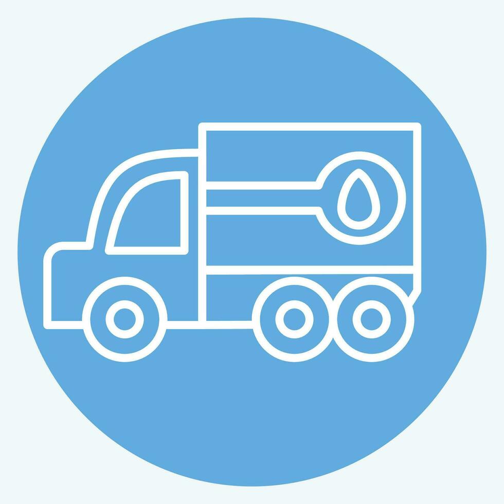 icono combustible camión. relacionado a construcción vehículos símbolo. azul ojos estilo. sencillo diseño editable. sencillo ilustración vector