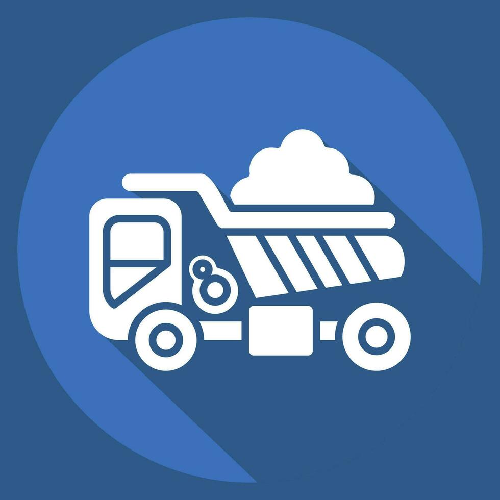 Icon Dump Truck. related to Construction Vehicles symbol. long shadow style. simple design editable. simple illustration vector