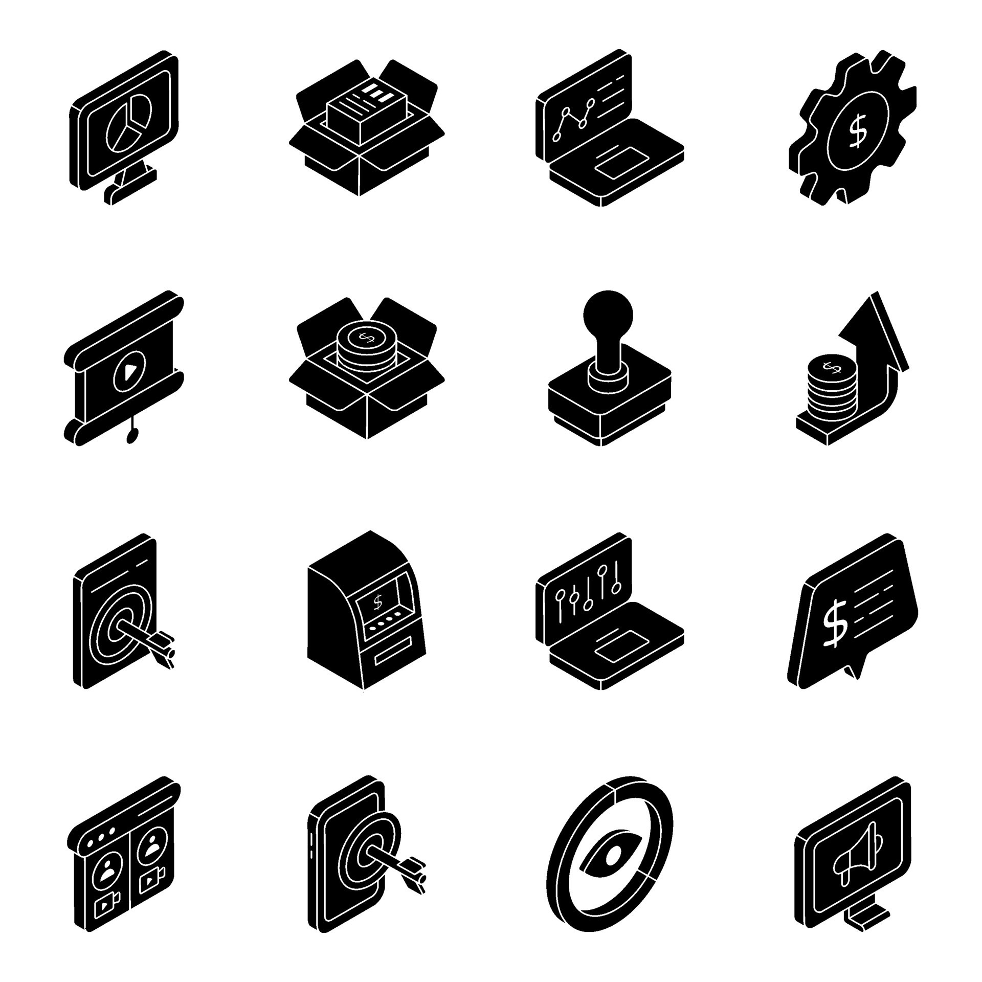 Pack of Business Solid Icons 25392560 Vector Art at Vecteezy
