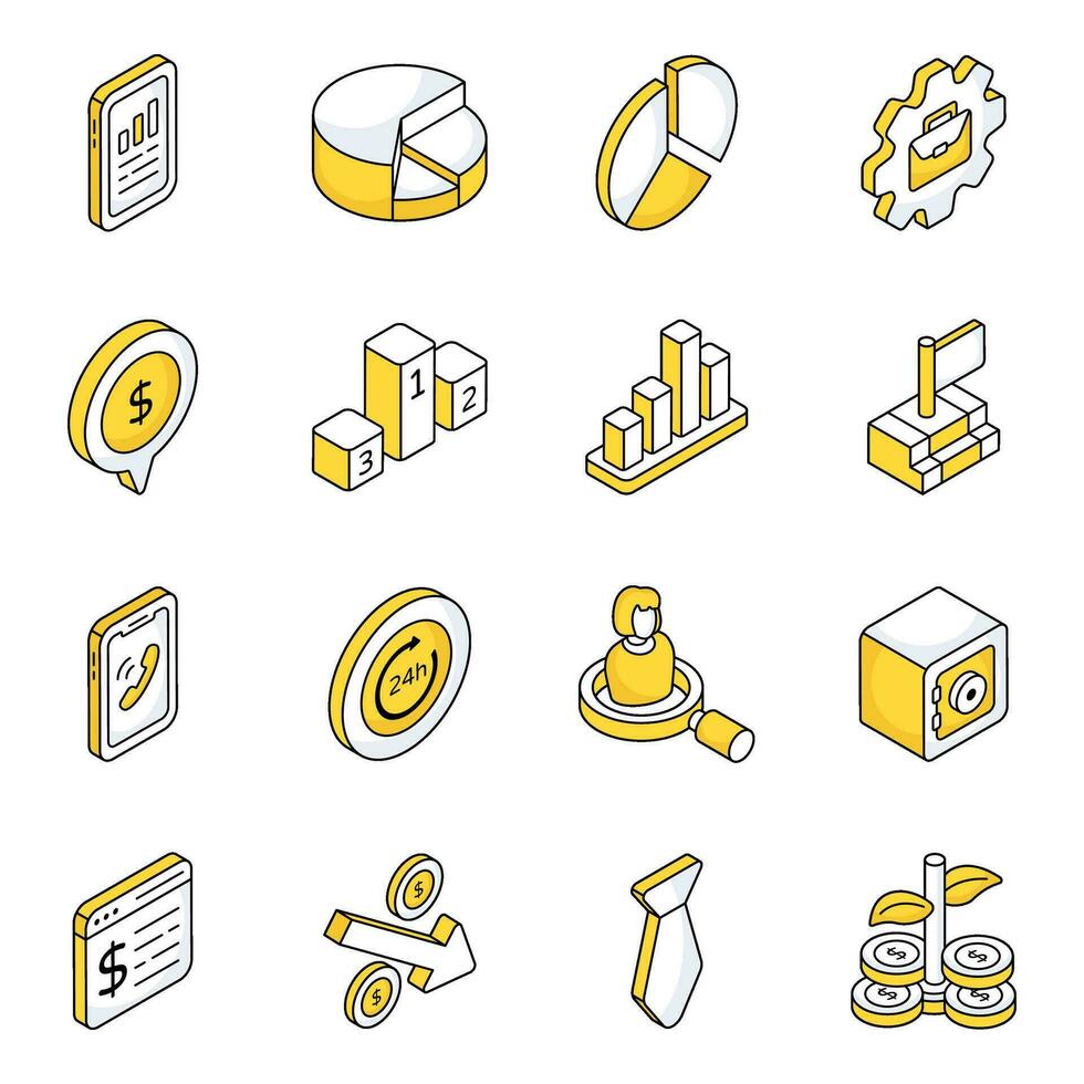 Pack of Data and Management Flat Icons vector