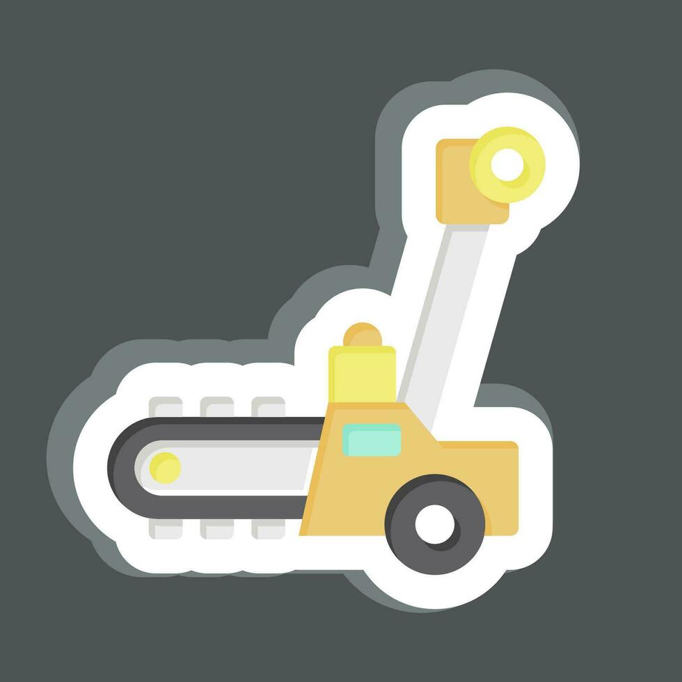 Sticker Trencher. related to Construction Vehicles symbol. simple design editable. simple illustration vector