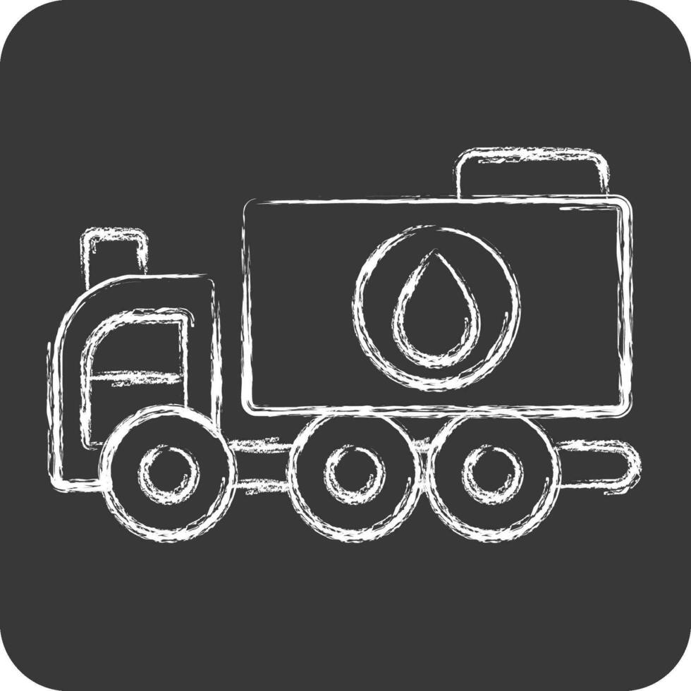 Icon Water Truck. related to Construction Vehicles symbol. chalk Style. simple design editable. simple illustration vector