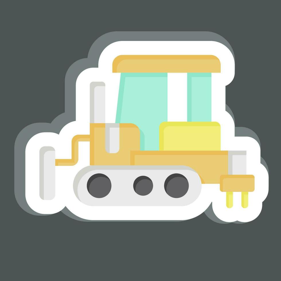 Sticker Bulldozer. related to Construction Vehicles symbol. simple design editable. simple illustration vector