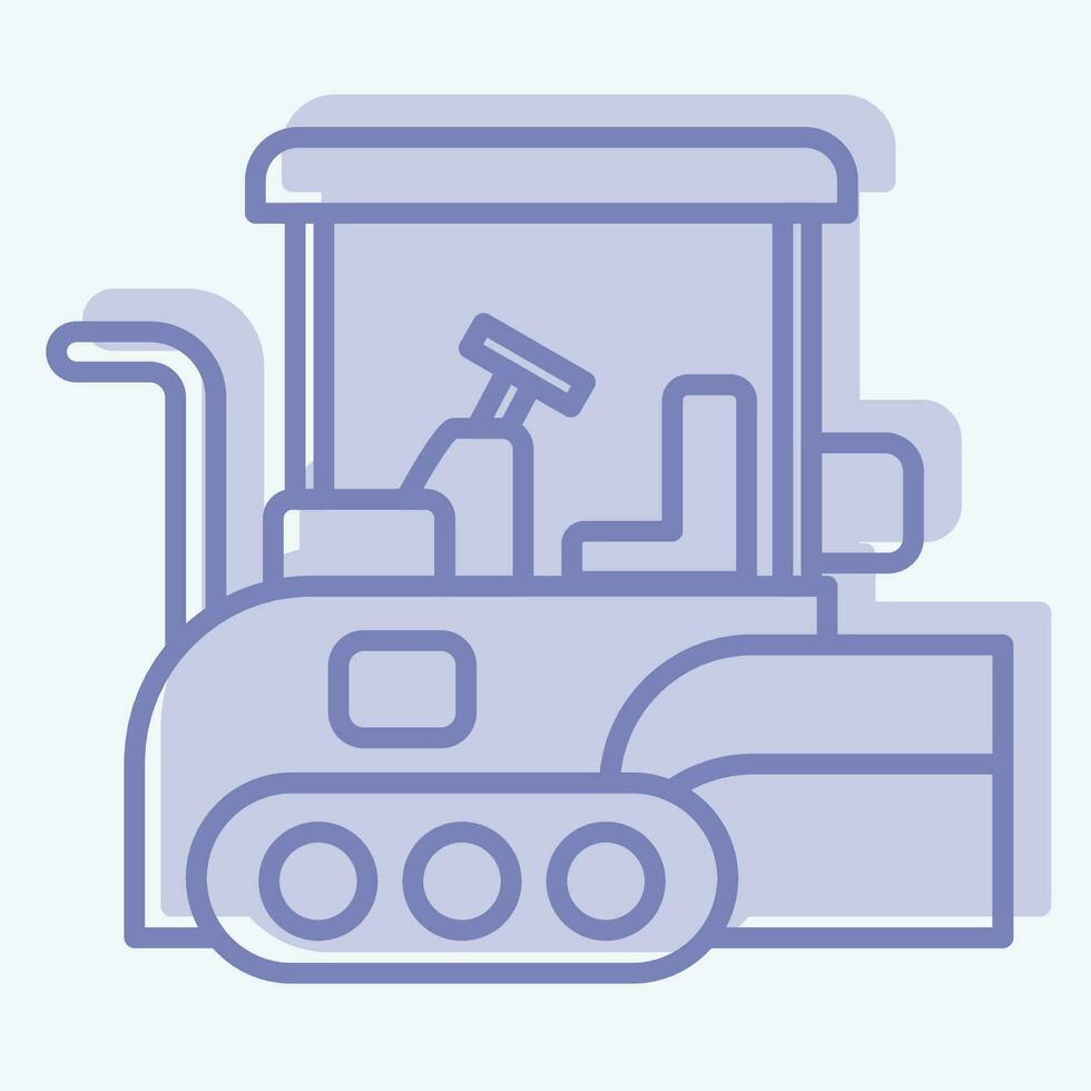 Icon Asphalt Paver. related to Construction Vehicles symbol. two tone style. simple design editable. simple illustration vector