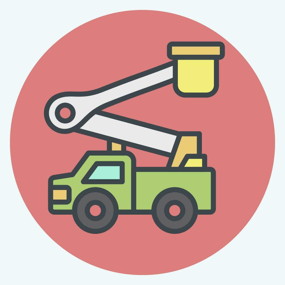 Icon Bucket Truck. related to Construction Vehicles symbol. color mate style. simple design editable. simple illustration vector