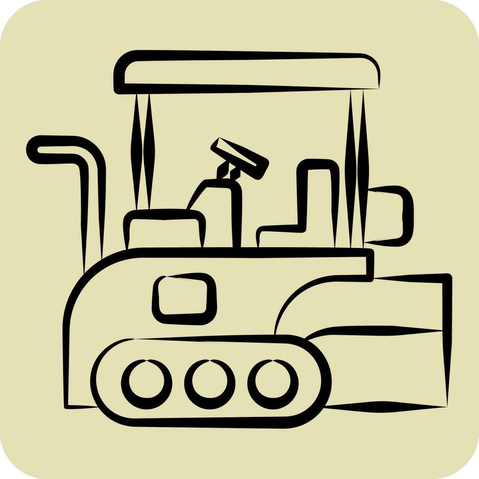 Icon Asphalt Paver. related to Construction Vehicles symbol. hand drawn style. simple design editable. simple illustration vector