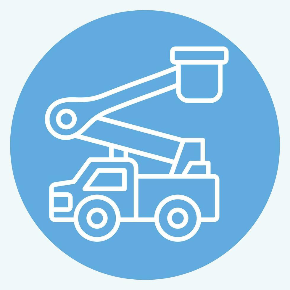 Icon Bucket Truck. related to Construction Vehicles symbol. blue eyes style. simple design editable. simple illustration vector