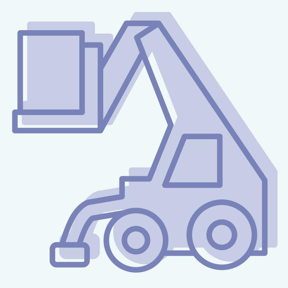 icono manipulador telescópico relacionado a construcción vehículos símbolo. dos tono estilo. sencillo diseño editable. sencillo ilustración vector
