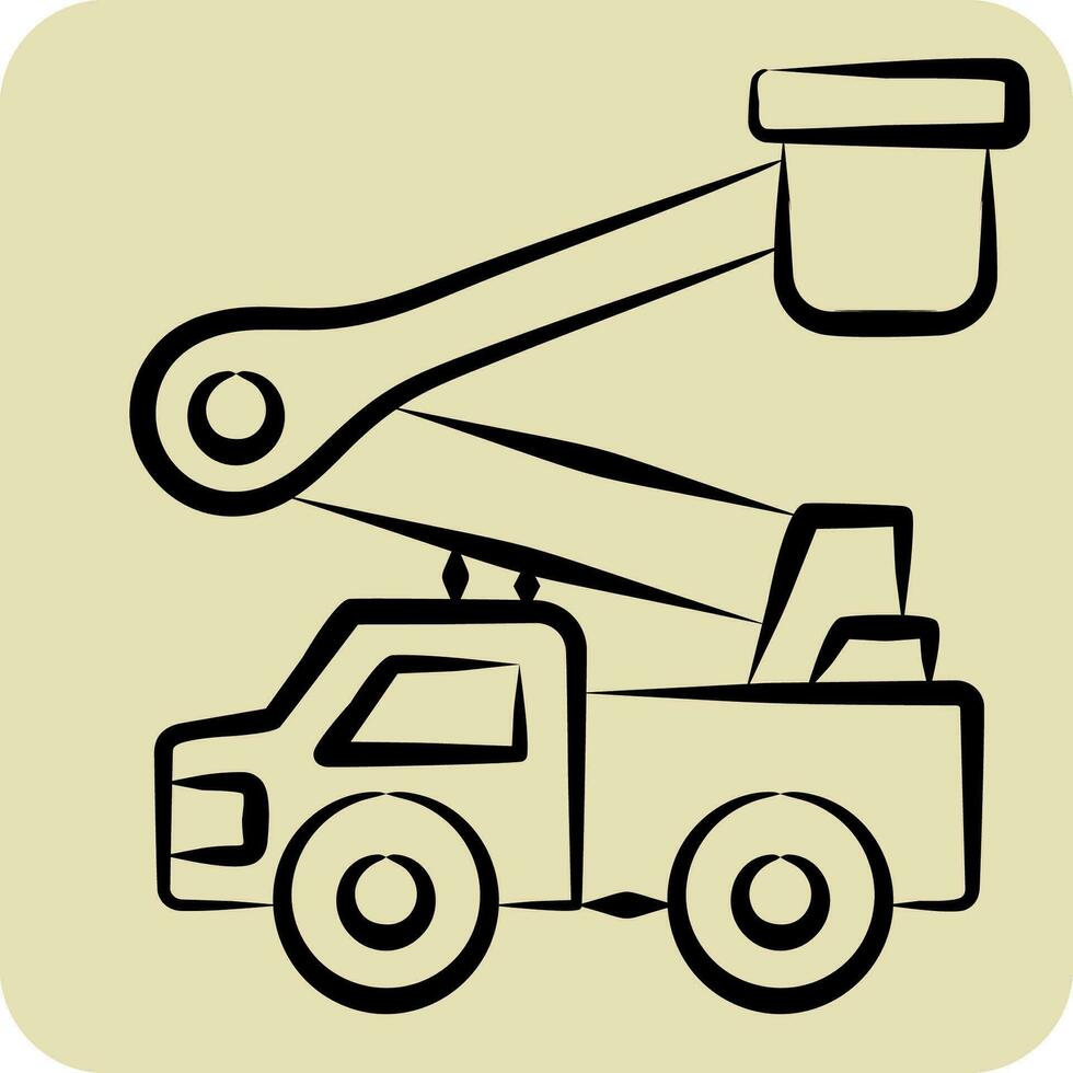 Icon Bucket Truck. related to Construction Vehicles symbol. hand drawn style. simple design editable. simple illustration vector