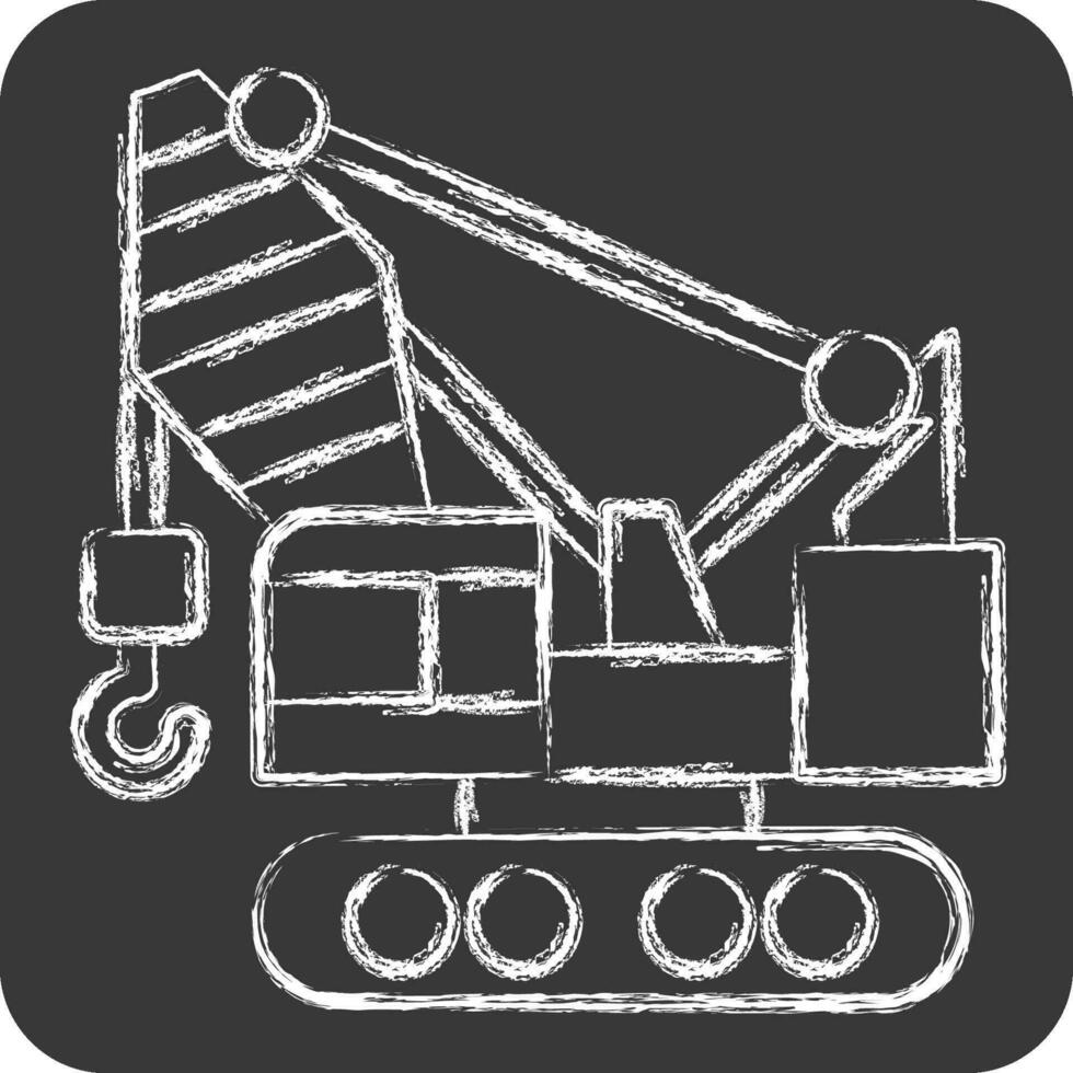 Icon Construction Crane. related to Construction Vehicles symbol. chalk Style. simple design editable. simple illustration vector
