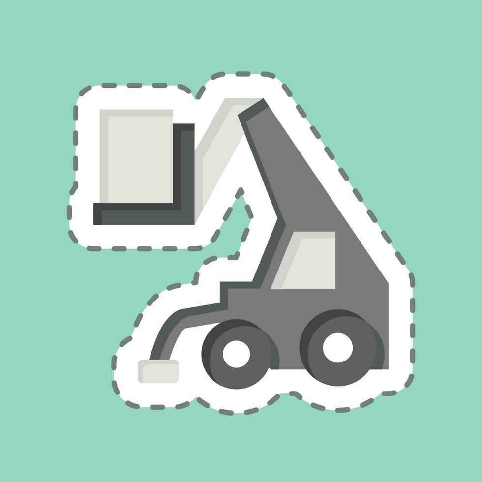 Sticker line cut Telehandler. related to Construction Vehicles symbol. simple design editable. simple illustration vector