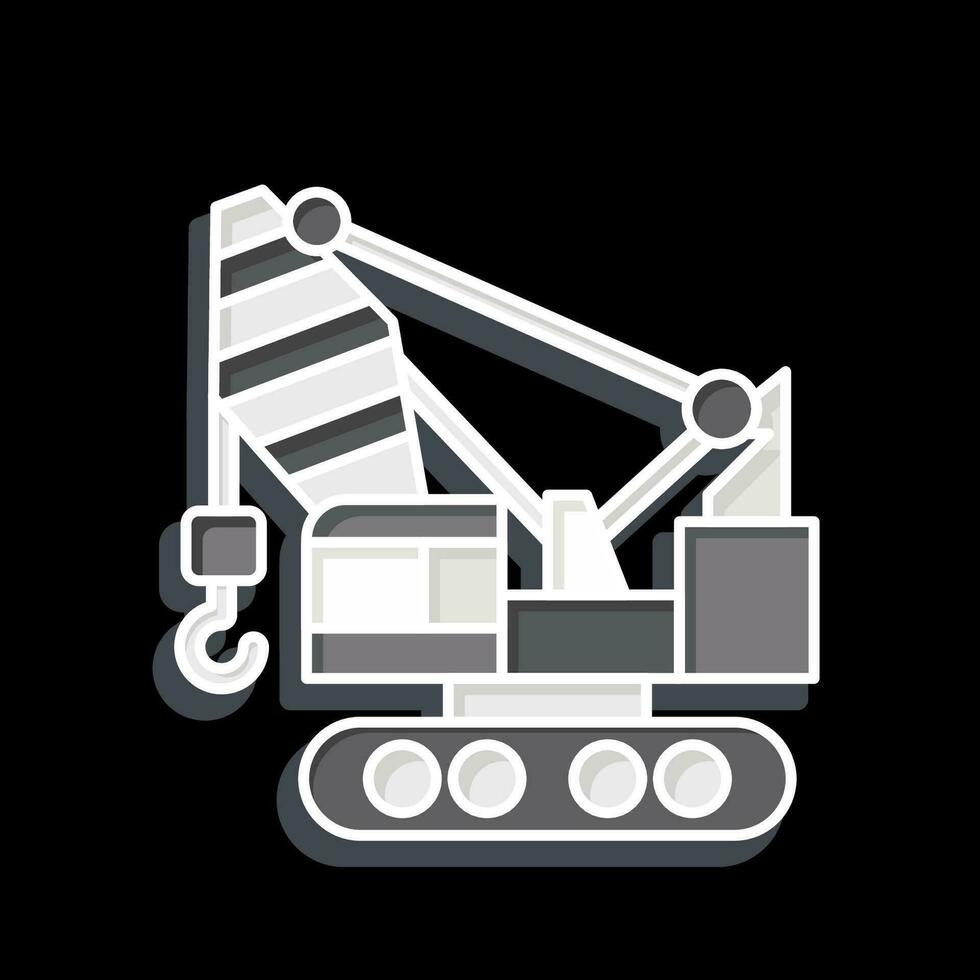 Icon Construction Crane. related to Construction Vehicles symbol. glossy style. simple design editable. simple illustration vector