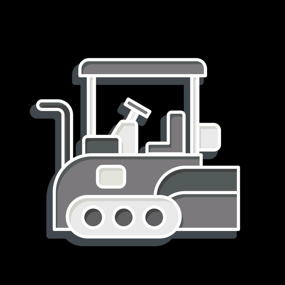 Icon Asphalt Paver. related to Construction Vehicles symbol. glossy style. simple design editable. simple illustration vector