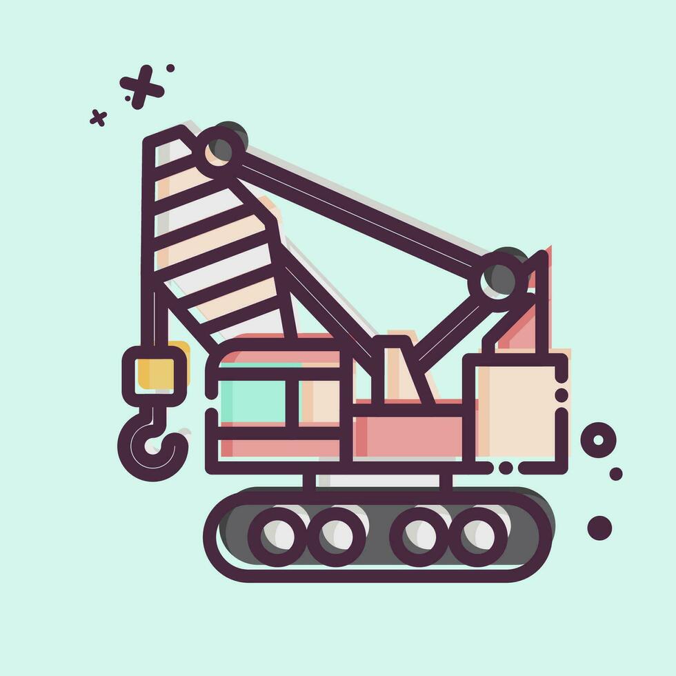 Icon Construction Crane. related to Construction Vehicles symbol. MBE style. simple design editable. simple illustration vector