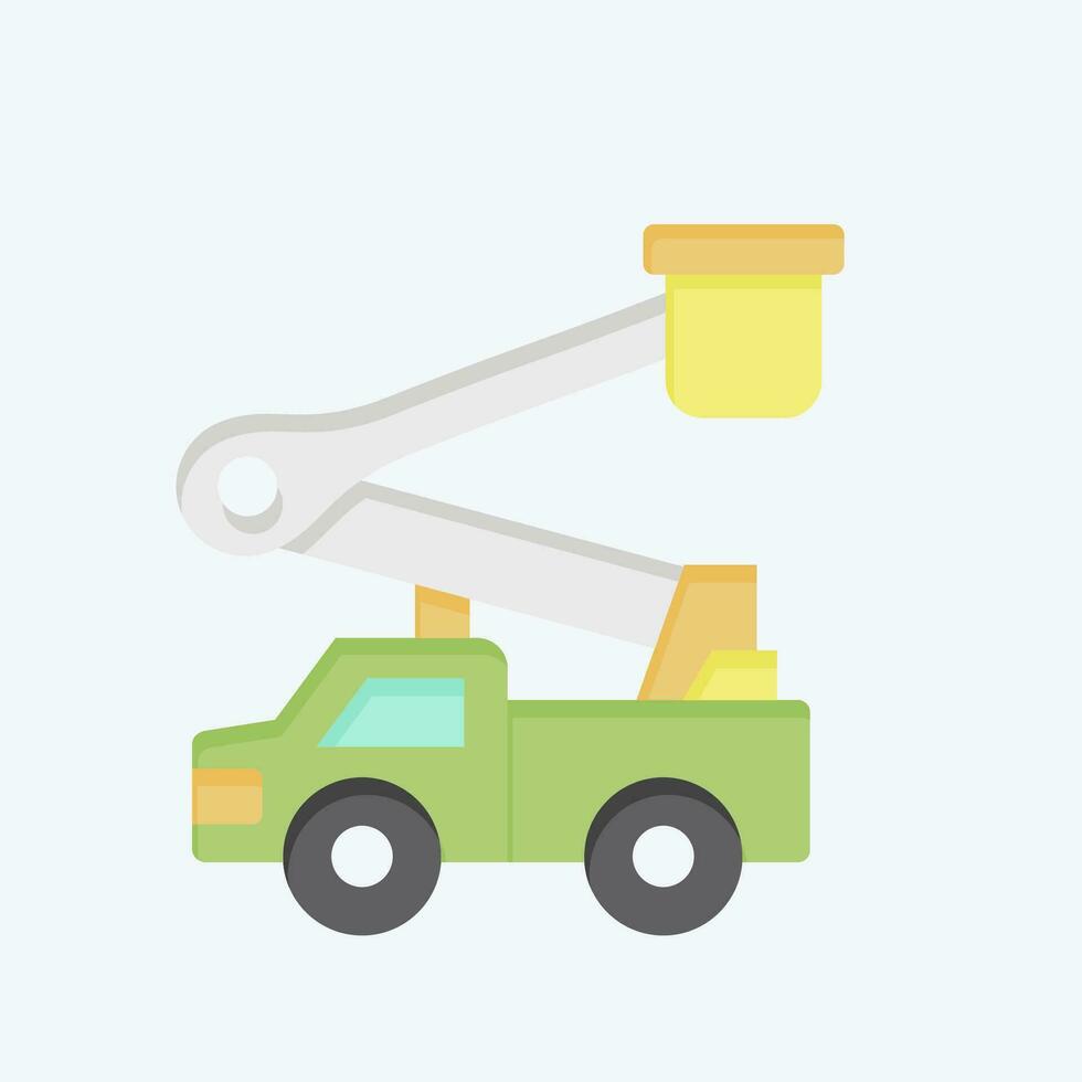 Icon Bucket Truck. related to Construction Vehicles symbol. flat style. simple design editable. simple illustration vector