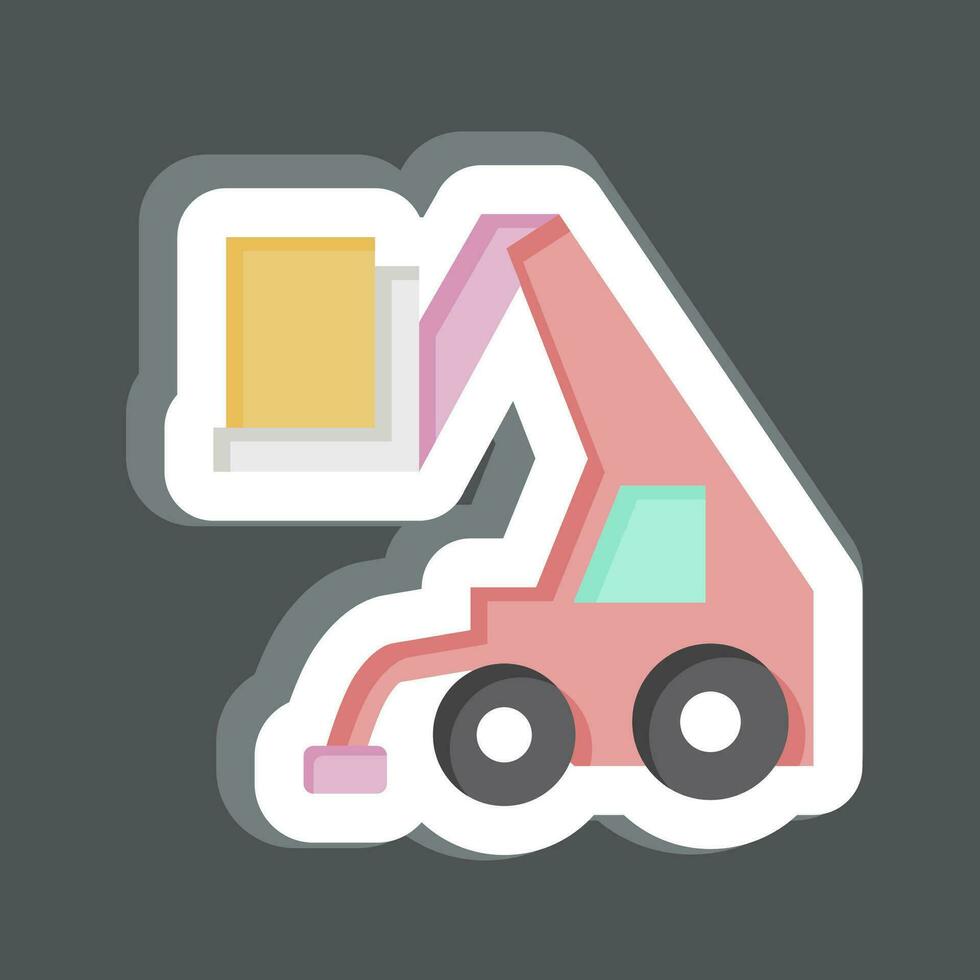 Sticker Telehandler. related to Construction Vehicles symbol. simple design editable. simple illustration vector