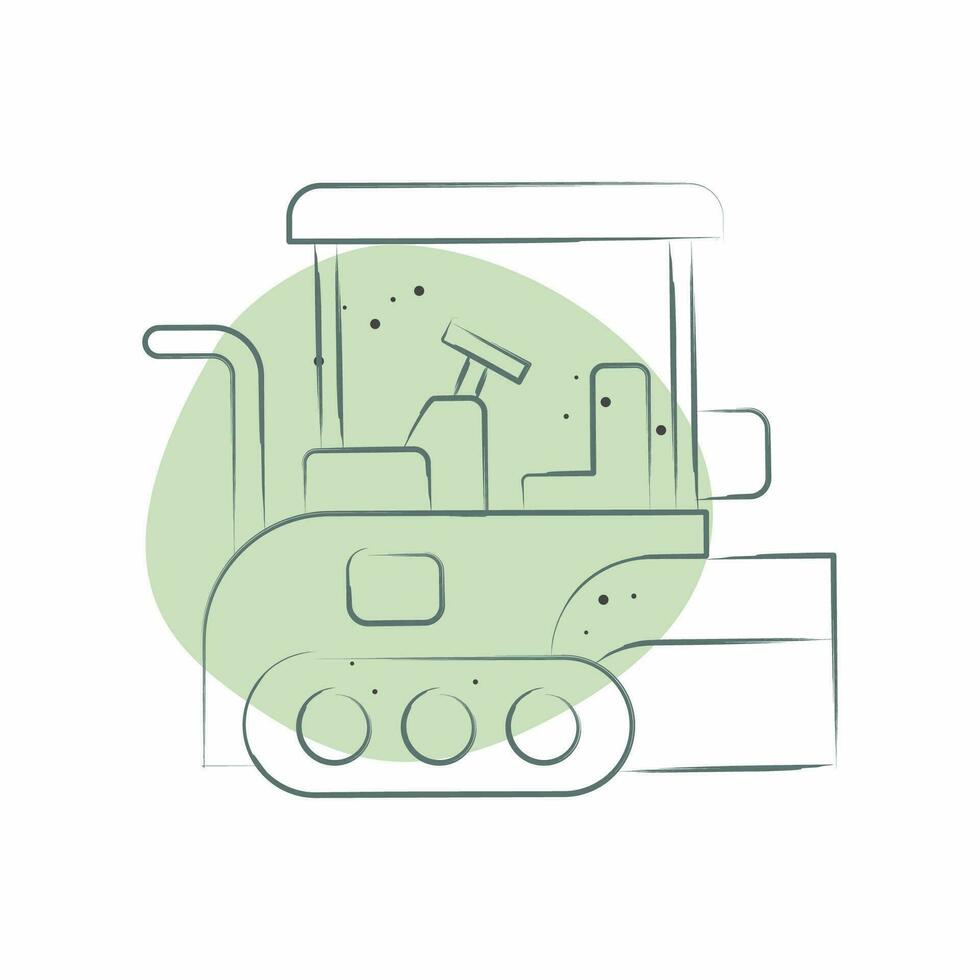 Icon Asphalt Paver. related to Construction Vehicles symbol. Color Spot Style. simple design editable. simple illustration vector