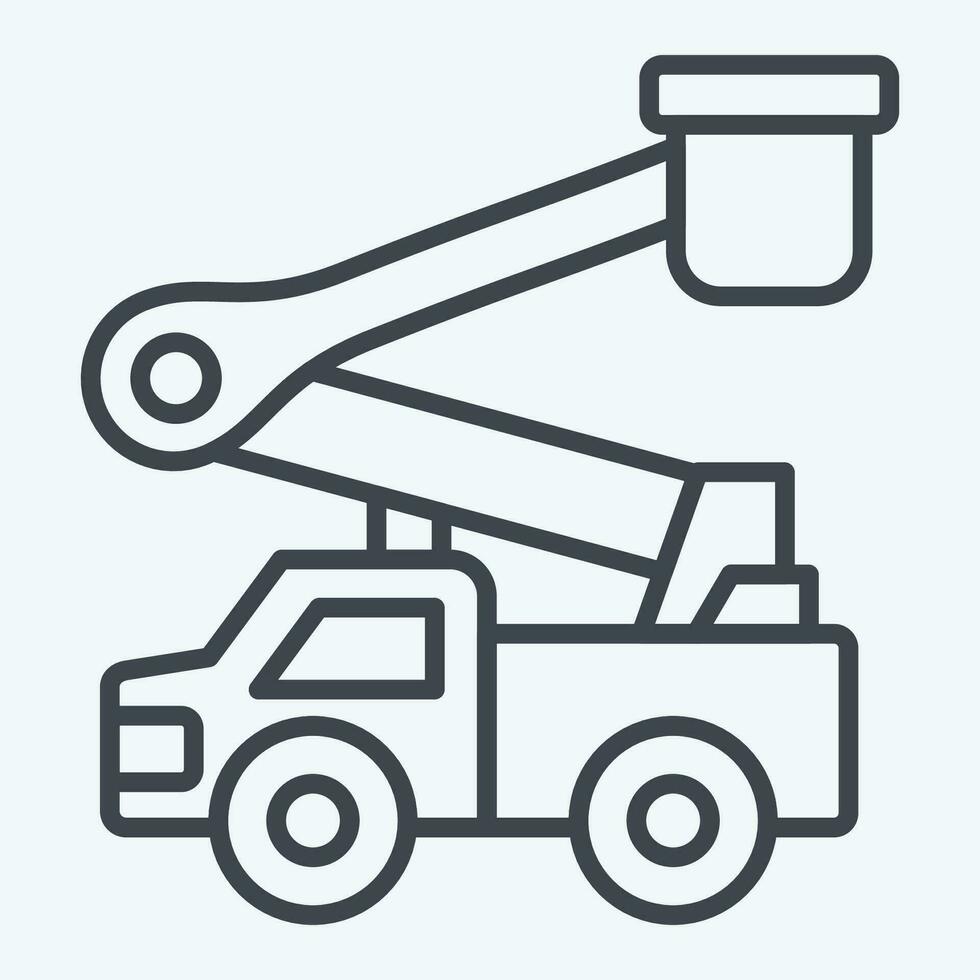 Icon Bucket Truck. related to Construction Vehicles symbol. line style. simple design editable. simple illustration vector