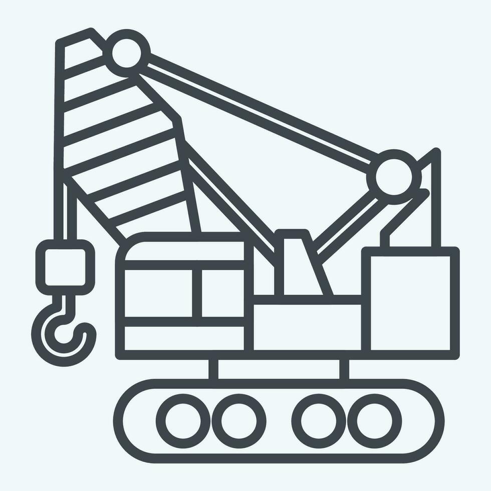 Icon Construction Crane. related to Construction Vehicles symbol. line style. simple design editable. simple illustration vector