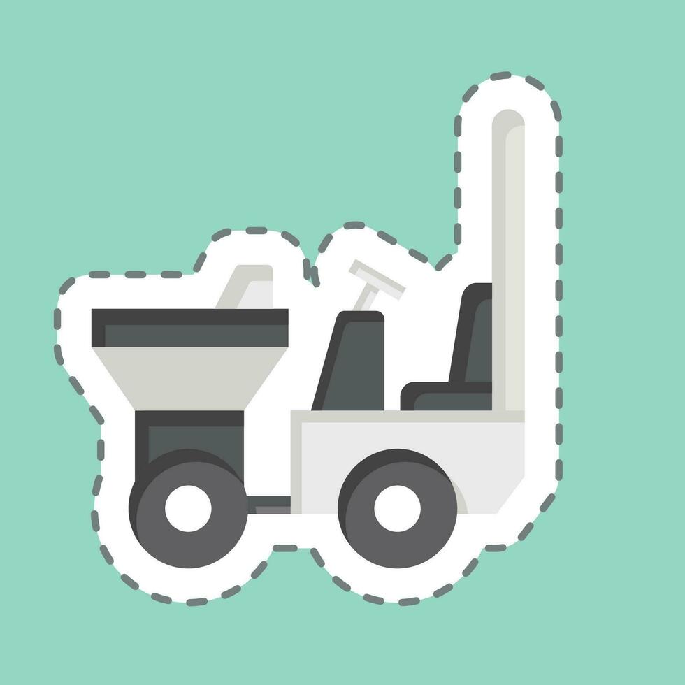 Sticker line cut Dumper. related to Construction Vehicles symbol. simple design editable. simple illustration vector