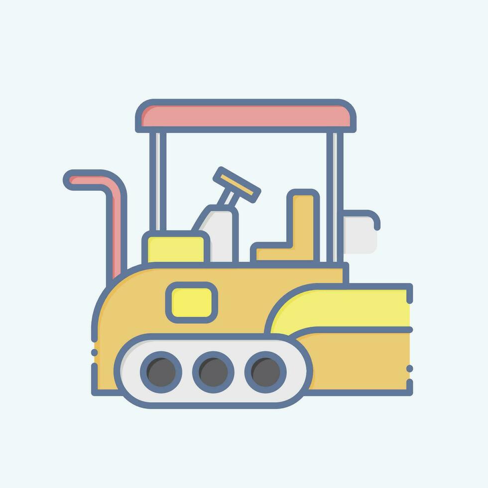 Icon Asphalt Paver. related to Construction Vehicles symbol. doodle style. simple design editable. simple illustration vector