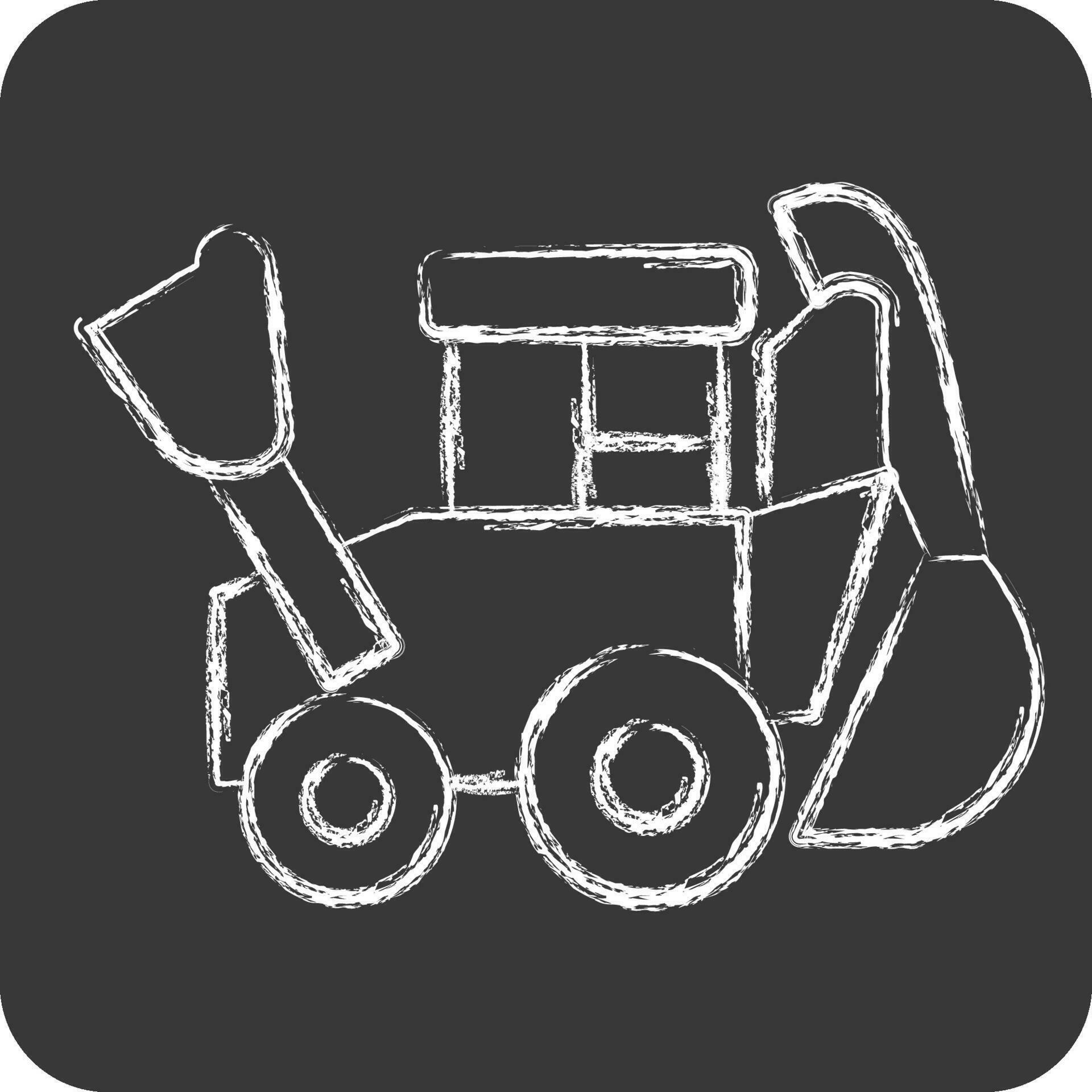 Icon Backhoe. related to Construction Vehicles symbol. chalk Style