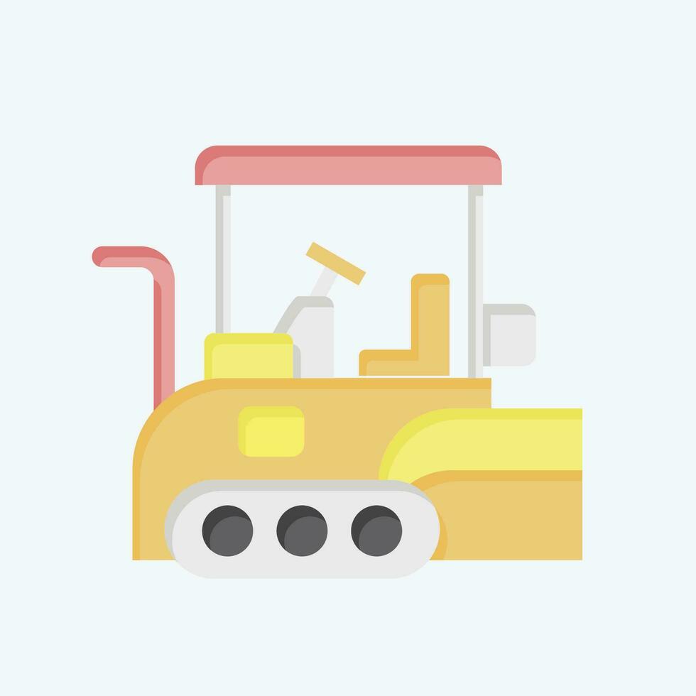 Icon Asphalt Paver. related to Construction Vehicles symbol. flat style. simple design editable. simple illustration vector