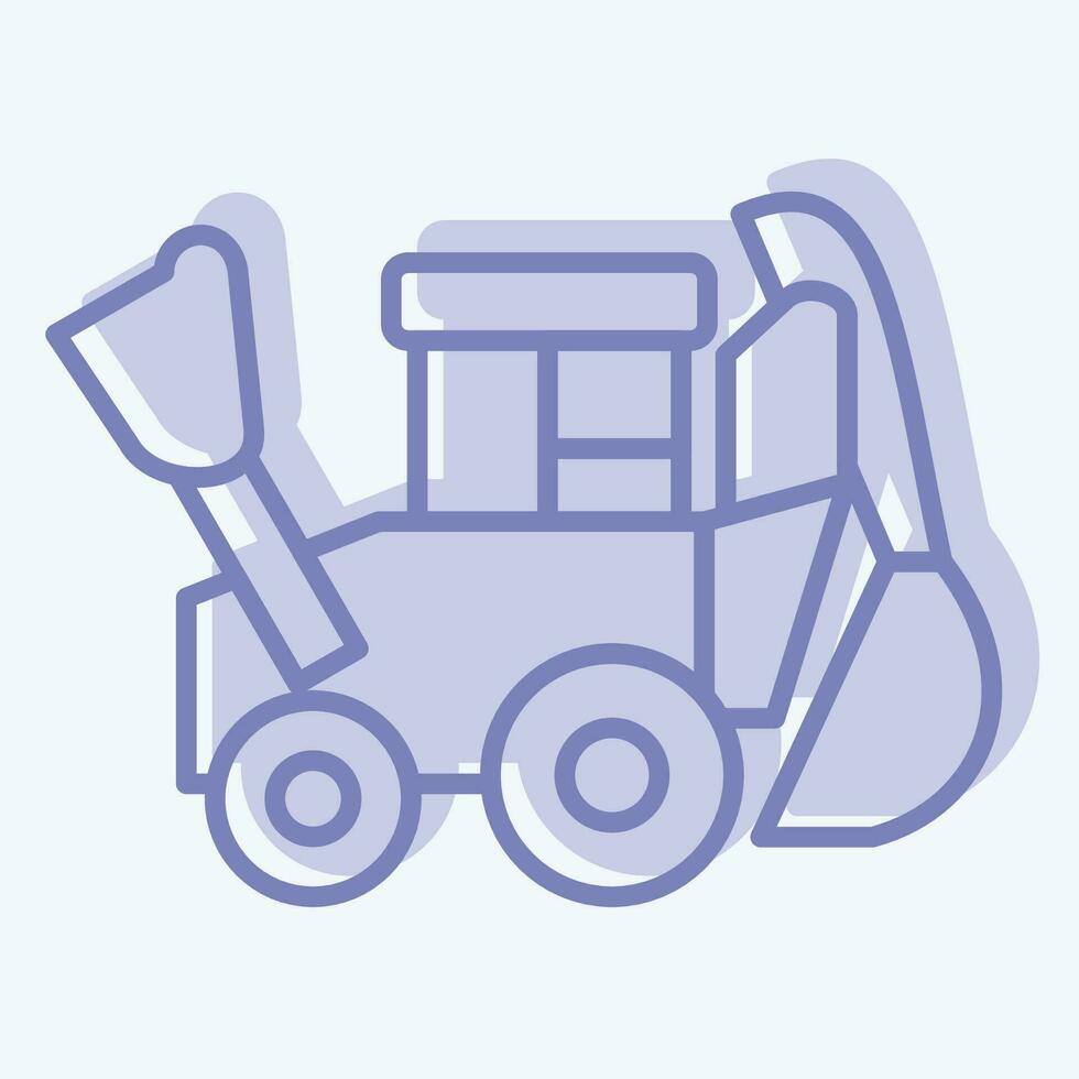 icono retroexcavadora relacionado a construcción vehículos símbolo. dos tono estilo. sencillo diseño editable. sencillo ilustración vector