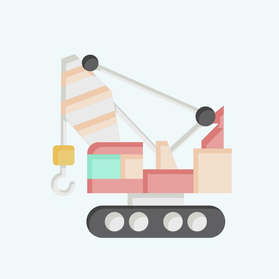 Icon Construction Crane. related to Construction Vehicles symbol. flat style. simple design editable. simple illustration vector