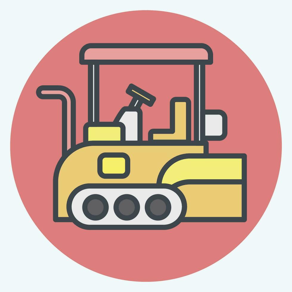 Icon Asphalt Paver. related to Construction Vehicles symbol. color mate style. simple design editable. simple illustration vector