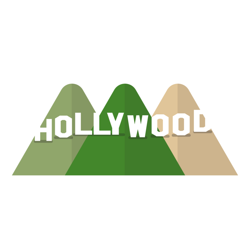 Hollywood sign with mountain png