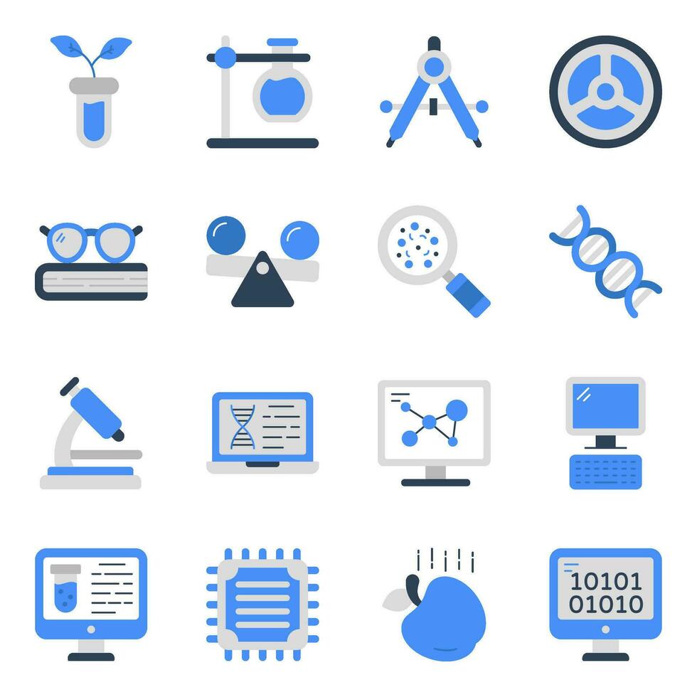 Pack of Medical Flat Icons vector