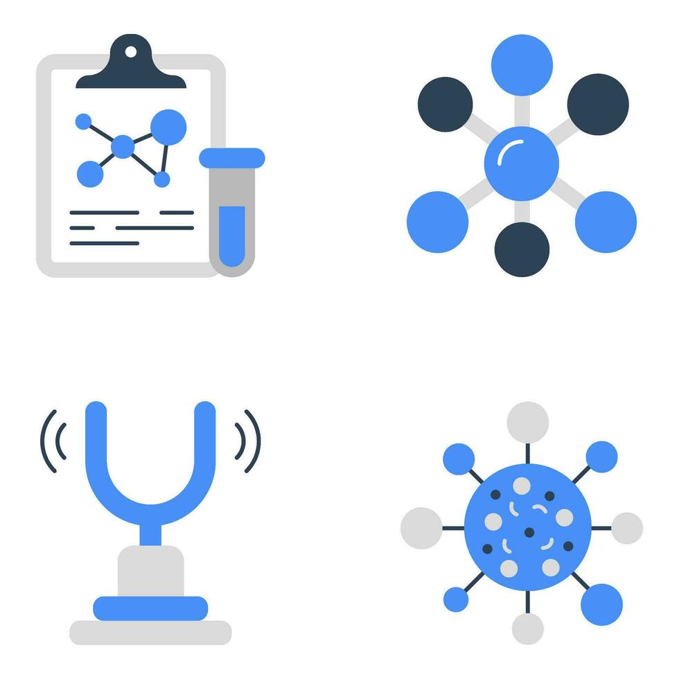 Pack of Lab Tools Flat Icons vector