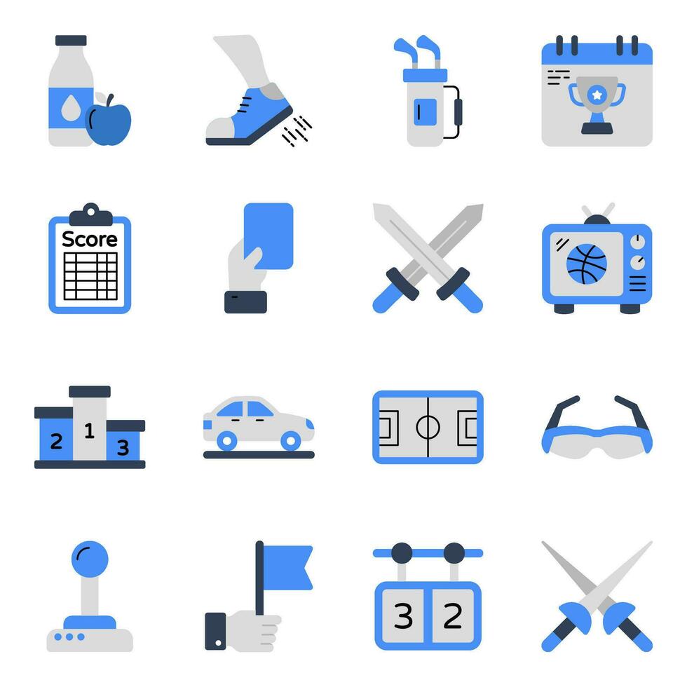 Pack of Sports and Recreation Flat Icons vector