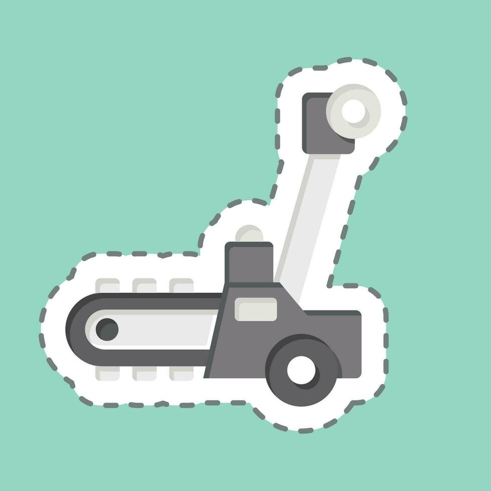 Sticker line cut Trencher. related to Construction Vehicles symbol. simple design editable. simple illustration vector