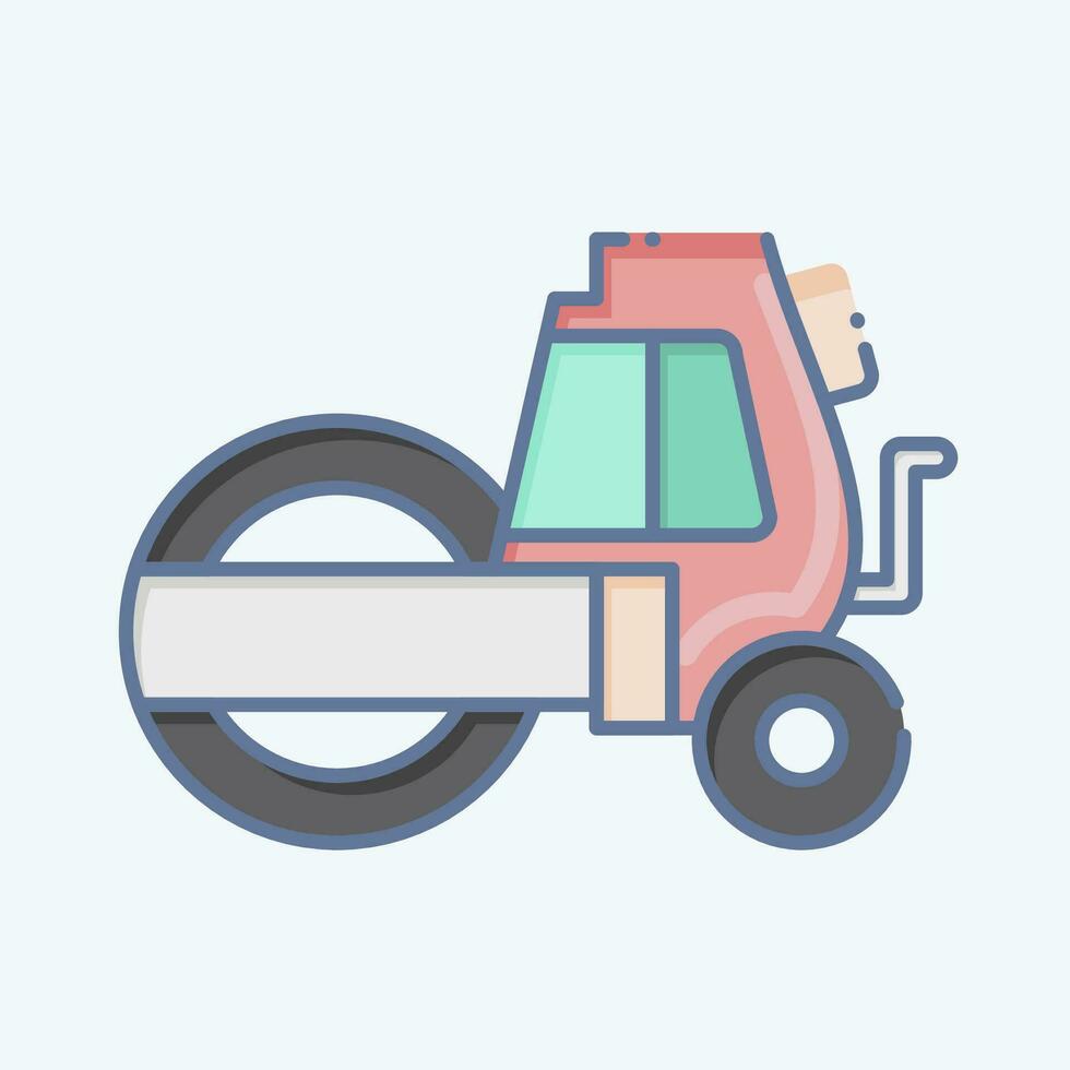 Icon Steamroller. related to Construction Vehicles symbol. doodle style. simple design editable. simple illustration vector