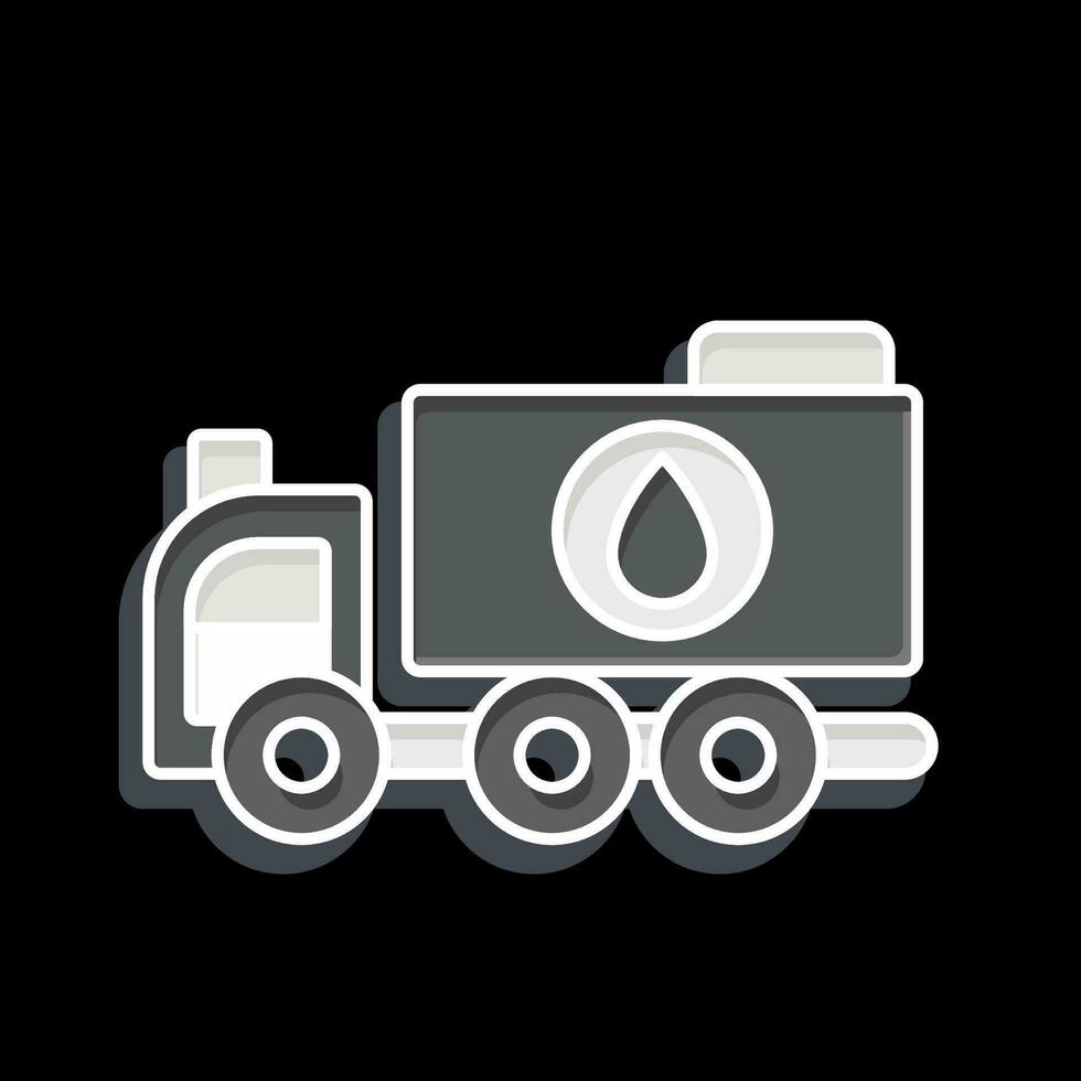 icono agua camión. relacionado a construcción vehículos símbolo. lustroso estilo. sencillo diseño editable. sencillo ilustración vector