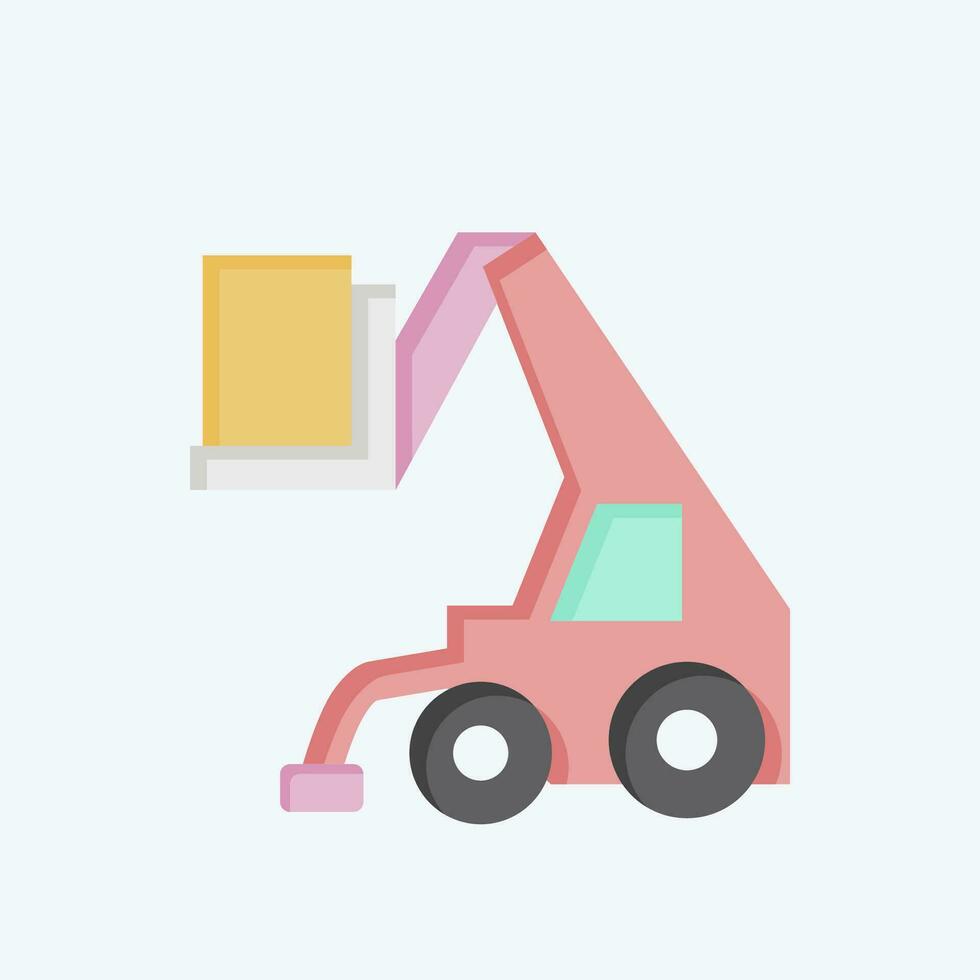 Icon Telehandler. related to Construction Vehicles symbol. flat style. simple design editable. simple illustration vector