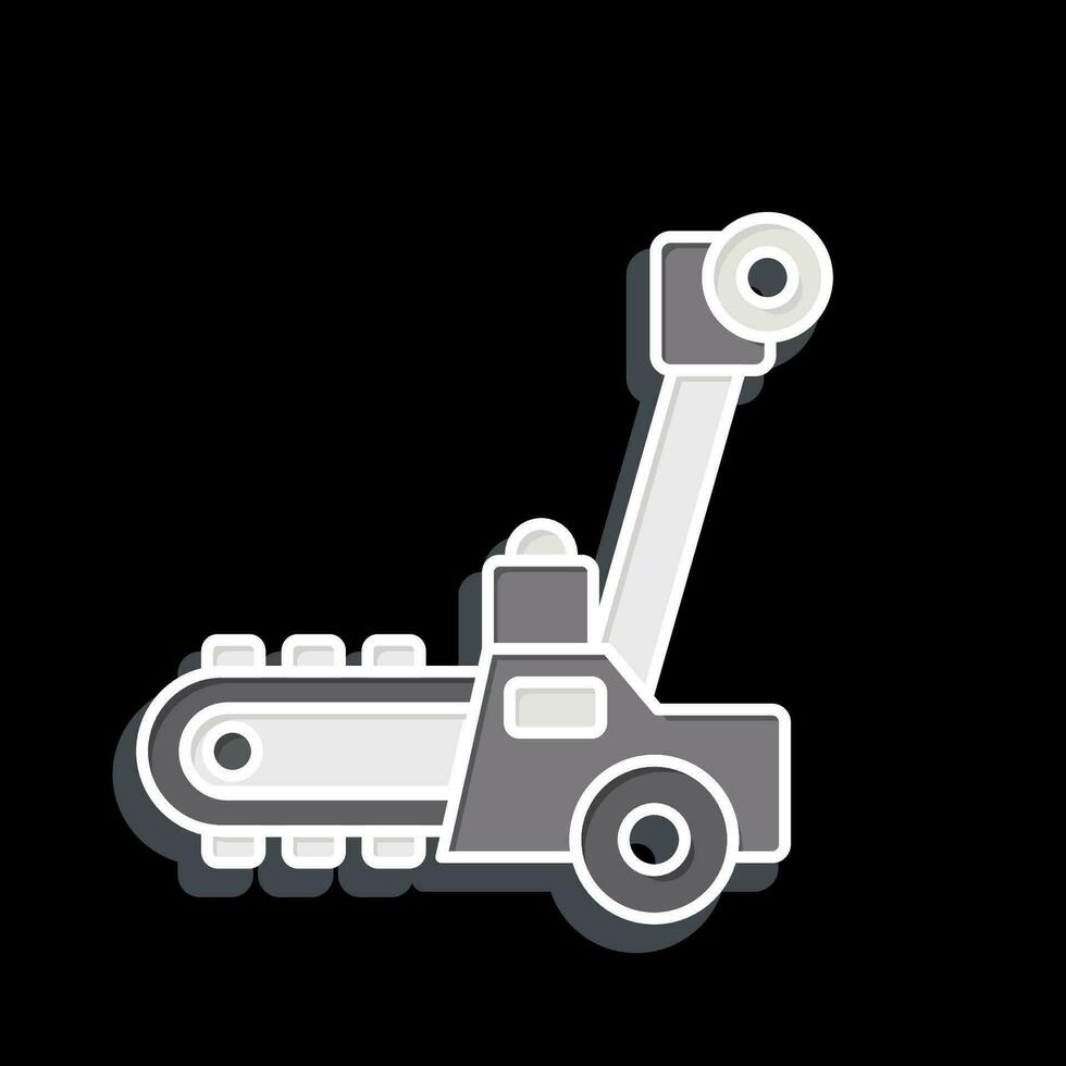 Icon Trencher. related to Construction Vehicles symbol. glossy style. simple design editable. simple illustration vector