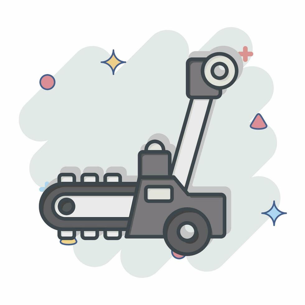Icon Trencher. related to Construction Vehicles symbol. comic style. simple design editable. simple illustration vector