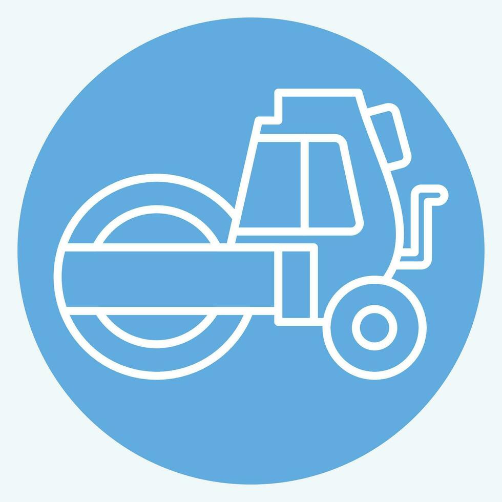 Icon Steamroller. related to Construction Vehicles symbol. blue eyes style. simple design editable. simple illustration vector