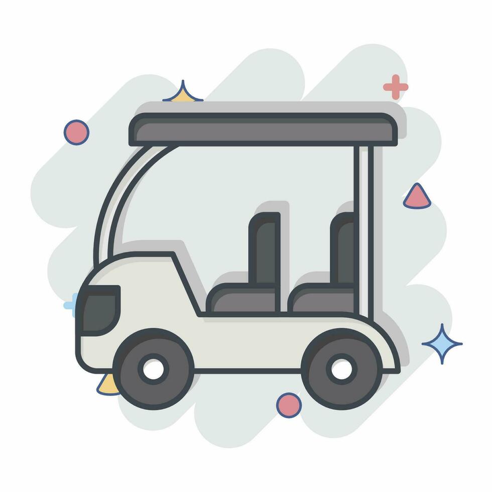 Icon Golf Cart. related to Golf symbol. comic style. simple design editable. simple illustration vector